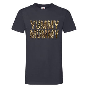 YUMMY MUMMY Leopard Print T-Shirt - Funny Cool Ladies or Mens (unisex)
