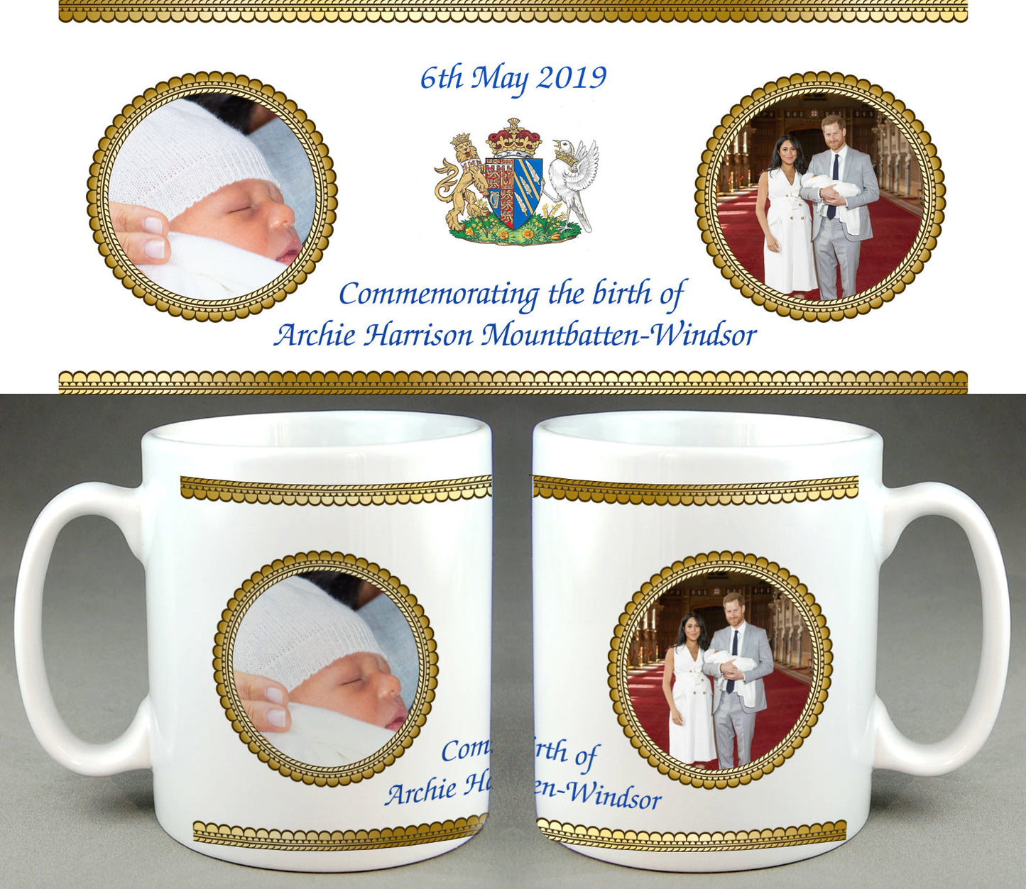 Archie Harrison Mountbatten-Windsor #6 - Royal Baby Mug Cup - Prince Harry Meghan