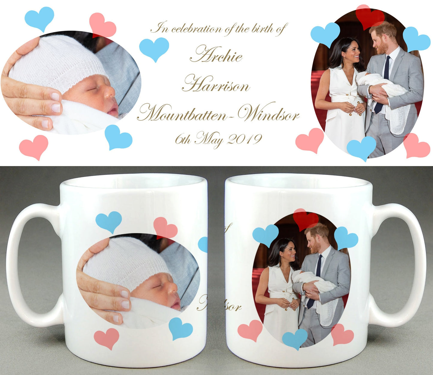 Archie Harrison Mountbatten-Windsor #2 - Royal Baby Mug Cup - Prince Harry Meghan