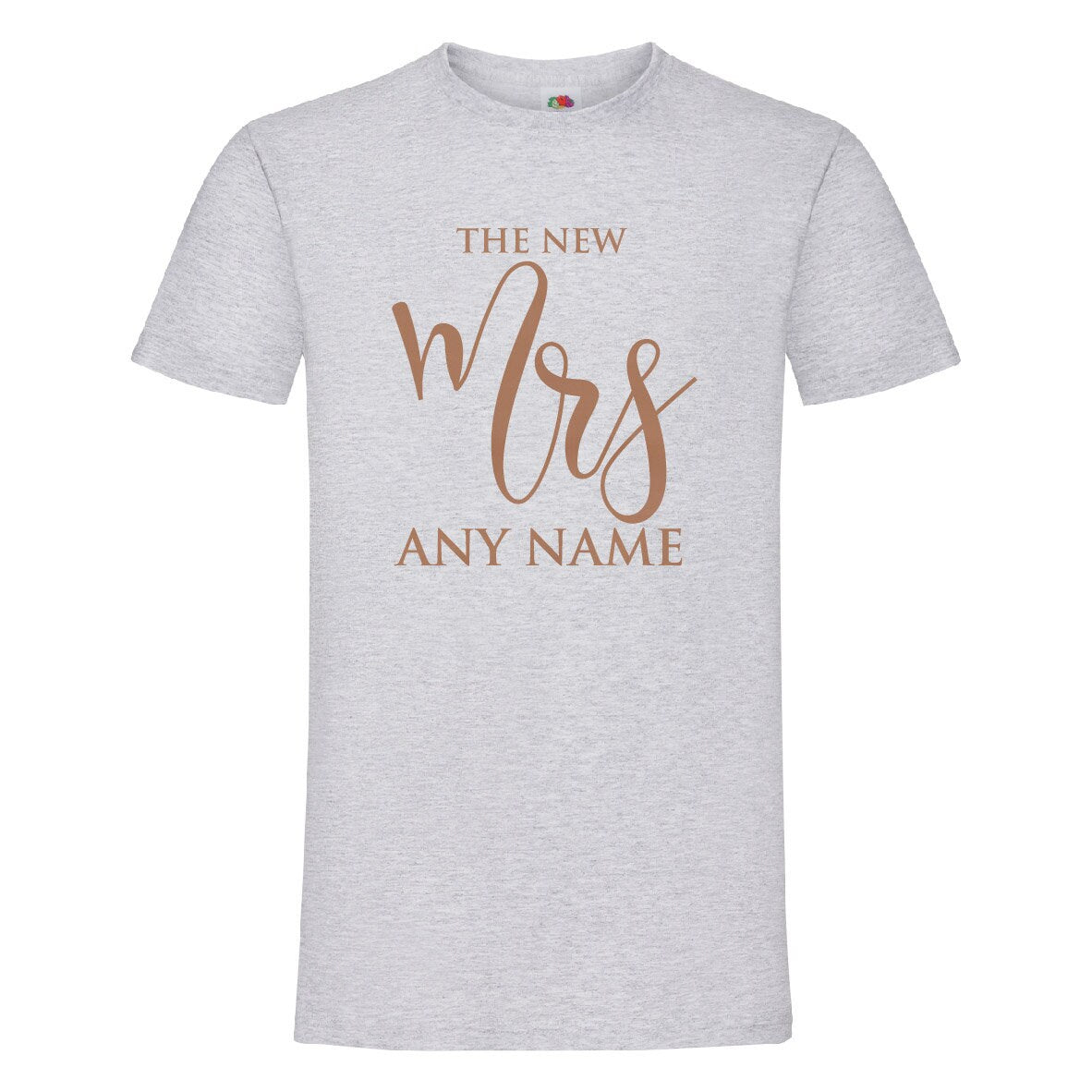 Rose Gold Print, The New Mrs (Any Name) Personalised T-Shirt