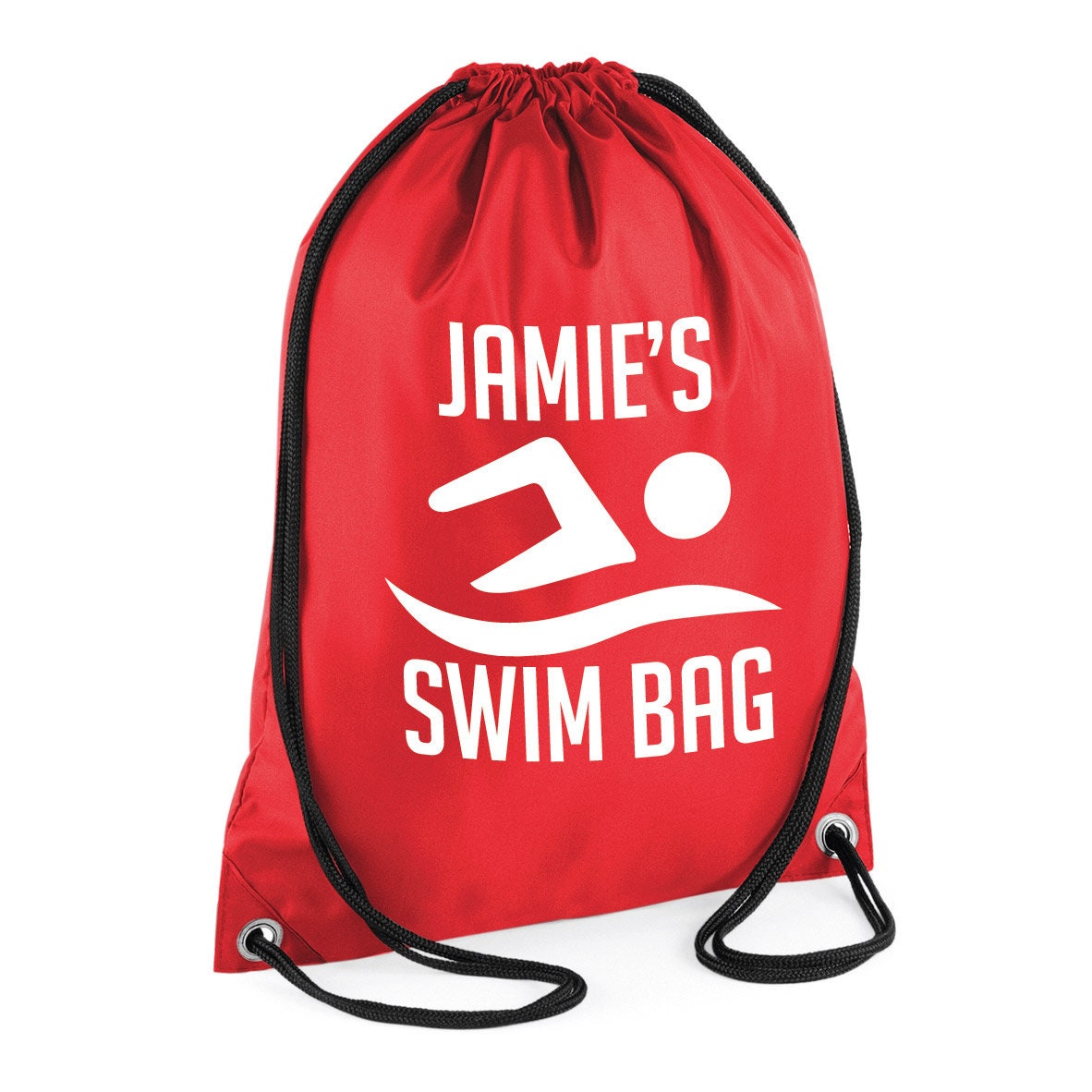 Kids Personalised SWIM Drawstring Gymsac BG005 - Any Name Children's Swimming