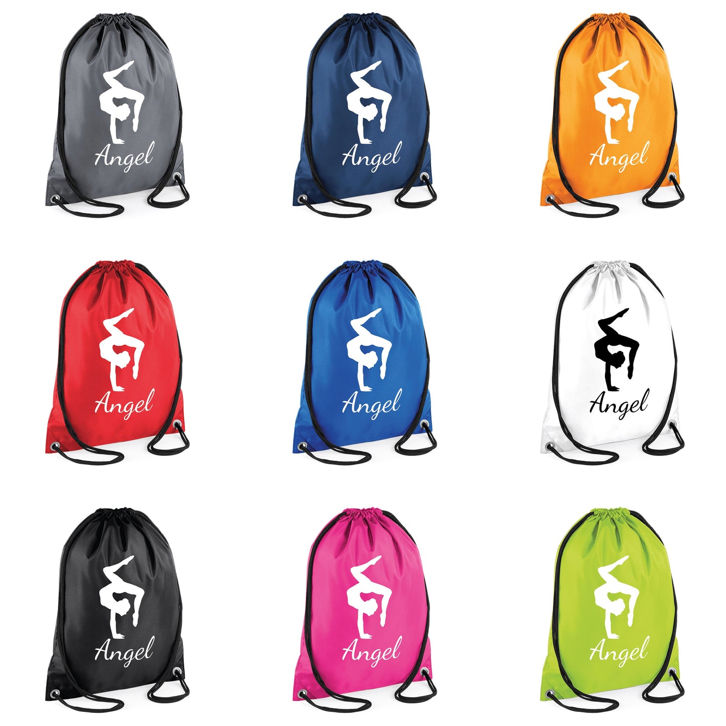 Kids Personalised GYMNAST Drawstring Gymsac BG005 - Any Name Children's Gymnastics