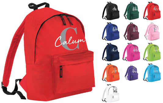 Kids Personalised Name + Letter School Bag BG125J - Any Name, Customised