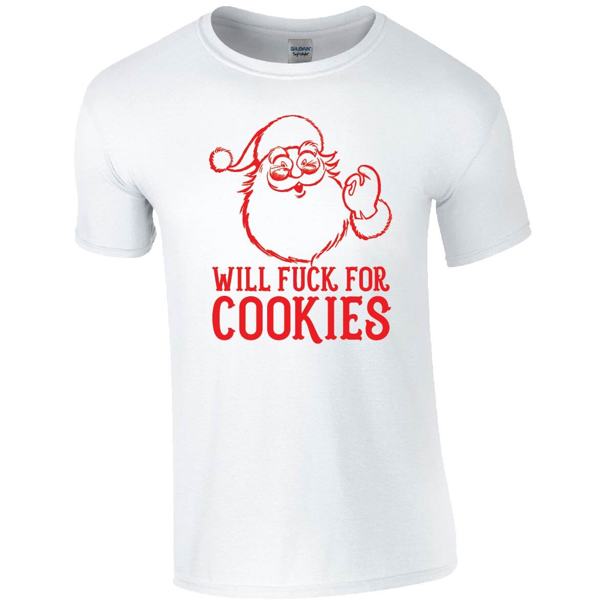 Will F*ck For Cookies T-Shirt, Rude, Funny Christmas, Santa Claus