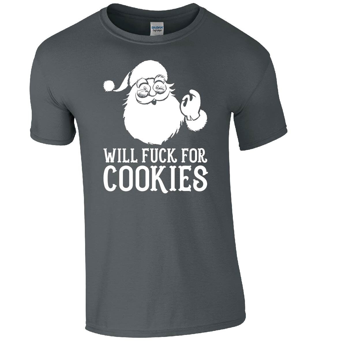 Will F*ck For Cookies T-Shirt, Rude, Funny Christmas, Santa Claus