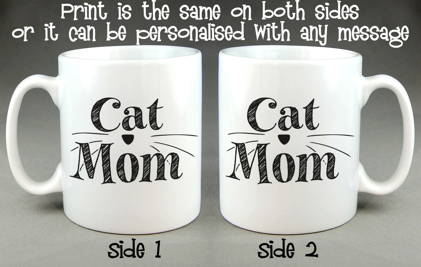 Cat MOM Personalised Mug Mother's Day Gift for Cat Loving Mum, Mom, Mummy
