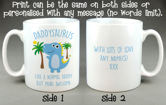 Daddysaurus Mug - Awesome, Cool, Funny, Dinosaur Cup Gift for Dad, Daddy, Father's Day Gift