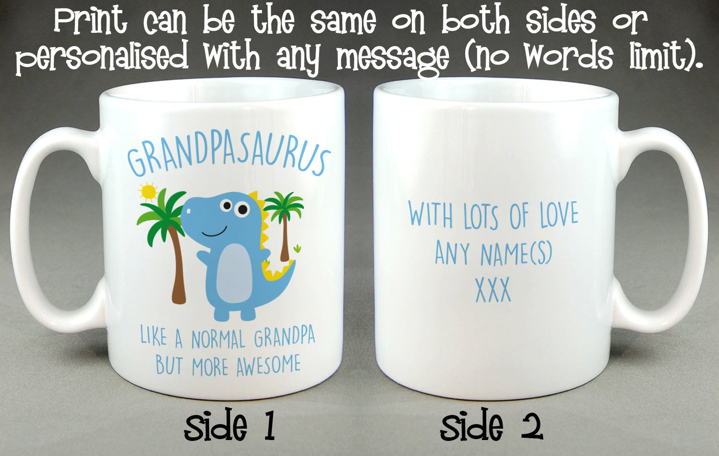 Grandpasaurus Mug - Awesome, Cool, Funny, Dinosaur Cup Gift for Papa, Grandad, Grampa, Father's Day Gift