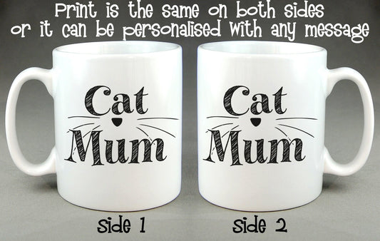 Cat Mum Personalised Mug Mother's Day Gift for Cat Loving Mum, Mom, Mummy