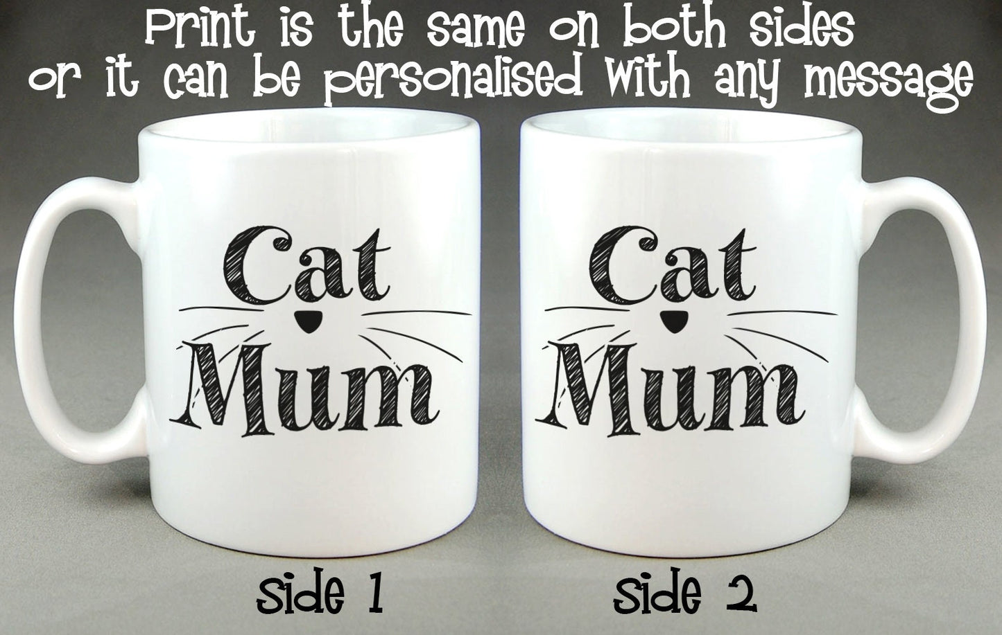 Cat Mum Personalised Mug Mother's Day Gift for Cat Loving Mum, Mom, Mummy