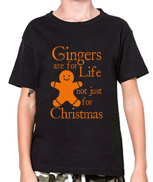 Gingers Are For Life Not Just Christmas Kids T-Shirt, Cool Funny Gingerbread Tee Christmas Gift for Gingers