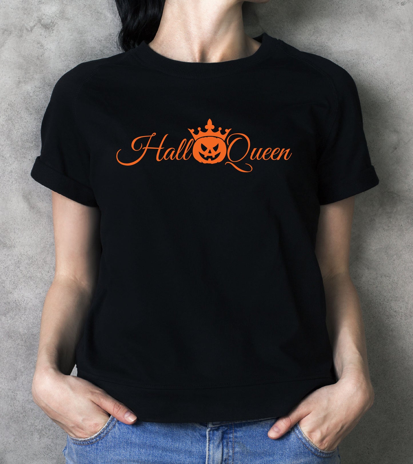 HalloQueen T-Shirt Pumpkin Queen T-Shirt, Funny, Rude, Halloween Party, Hocus Pocus