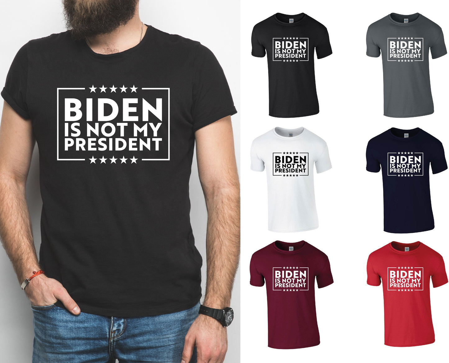 Biden Is Not My President T-Shirt - Mens and Womens, USA, America, MAGA, Pro Trump