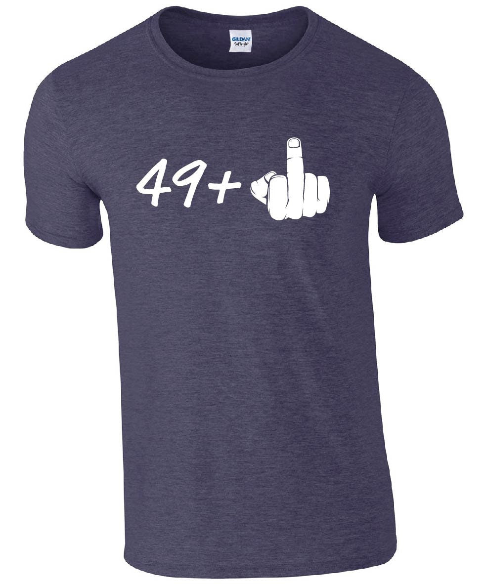 49+1 (middle finger) 50th Birthday T-Shirt | Rude 50th Tshirt | Tee