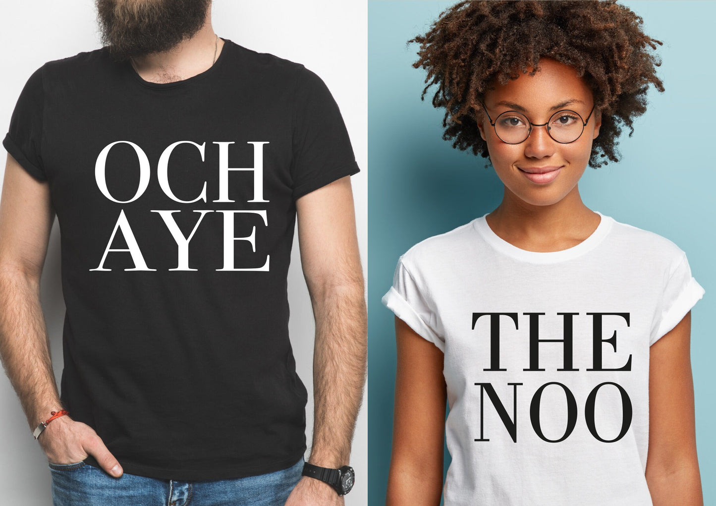 Och Aye / The Noo Matching T-Shirts - Funny Scottish Slang Saying tshirt tee