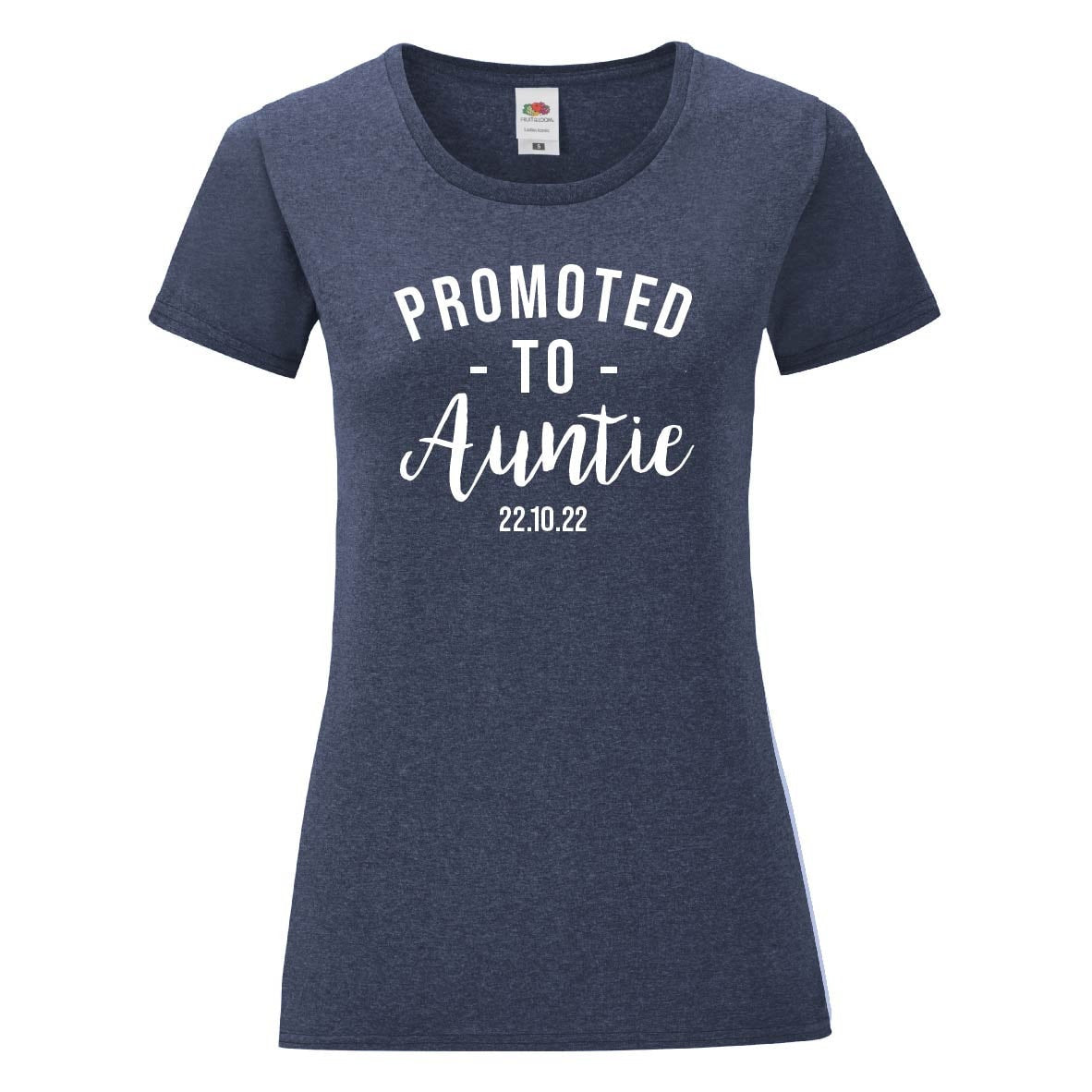 Personalised Promoted to Auntie T-Shirt | New Aunt Gift Tee | Customised Date