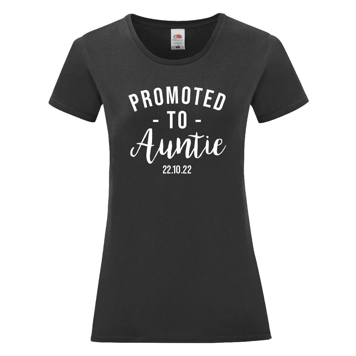 Personalised Promoted to Auntie T-Shirt | New Aunt Gift Tee | Customised Date