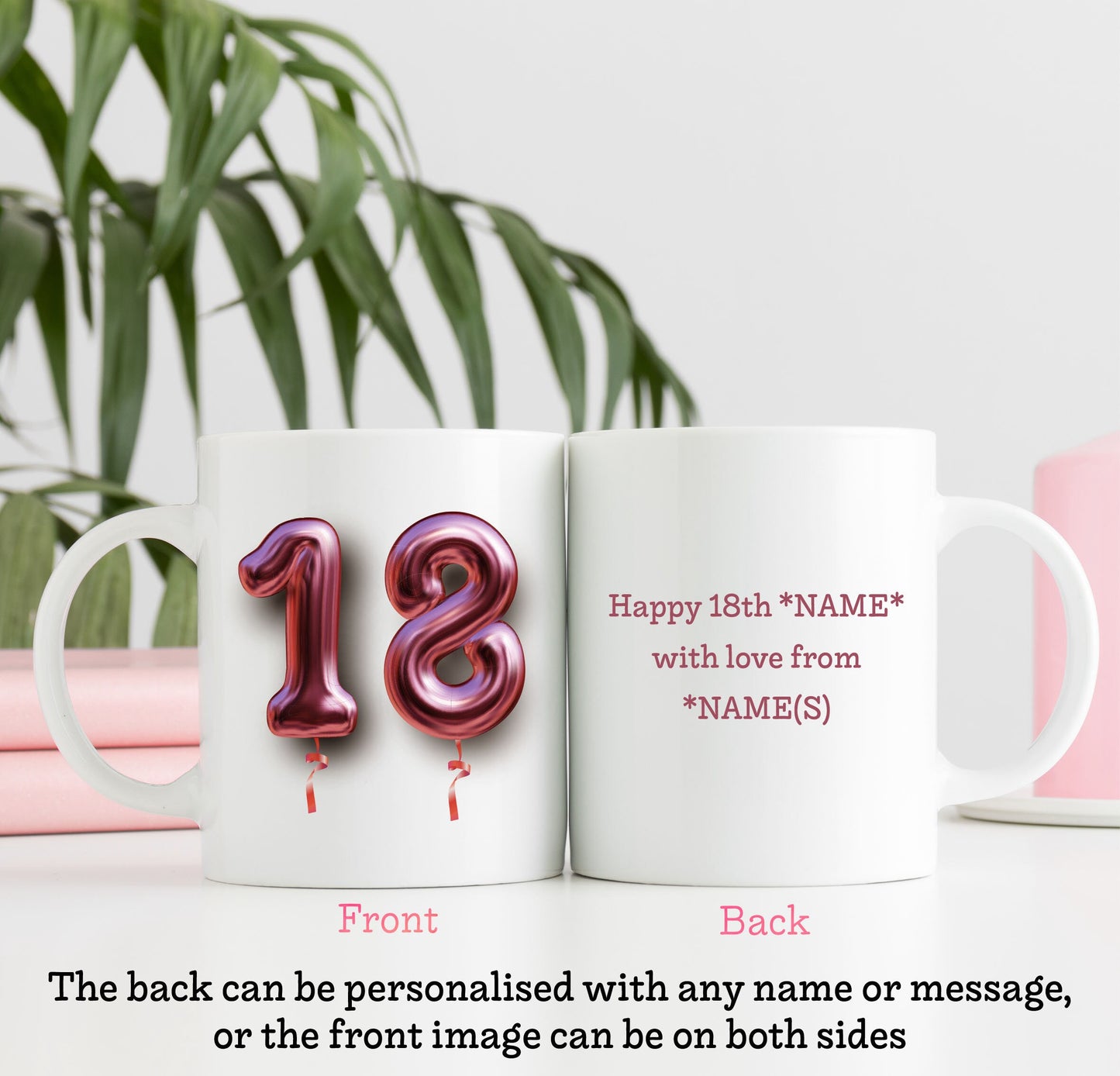 Rose Gold Balloon Numbers 18th Birthday Gift | Cute Cool Cup