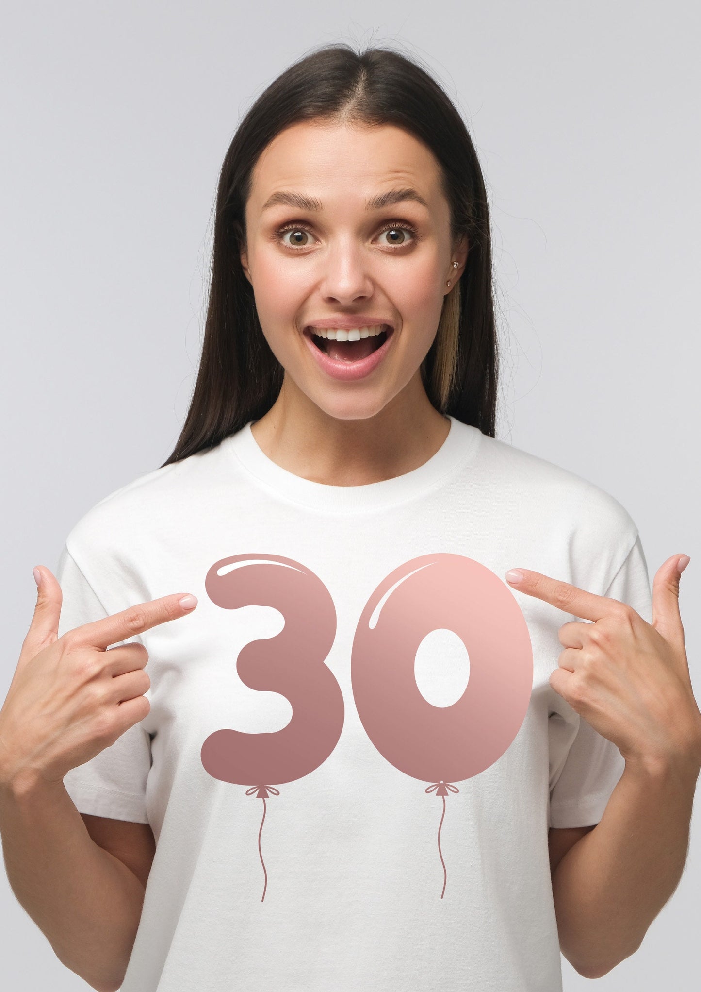 30th Birthday Rose Gold Balloons T-Shirt - 30th Birthday Tee | Celebration