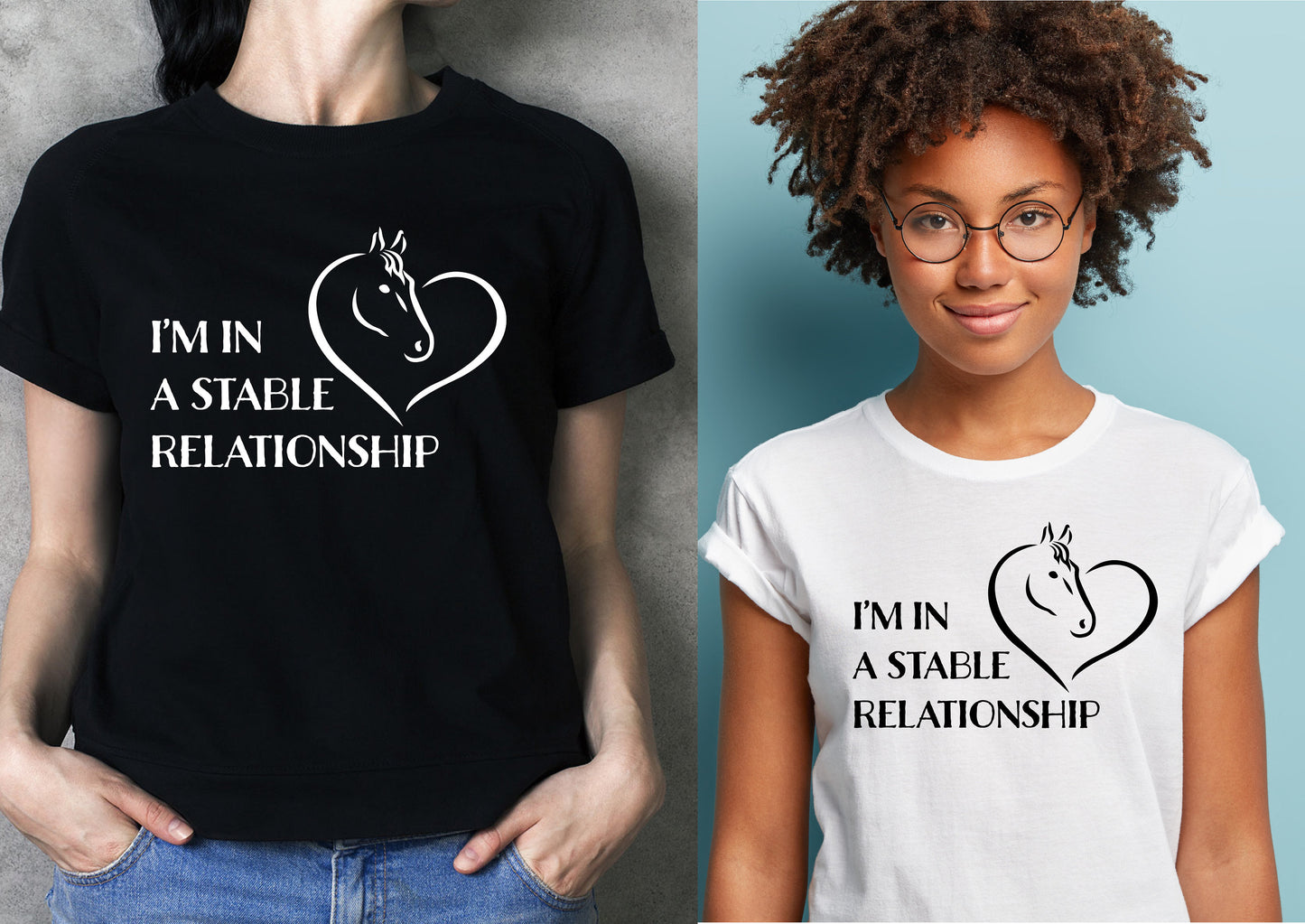 I'm In A Stable Relationship T-Shirt | Horse Lover Tshirt | Riding Tee