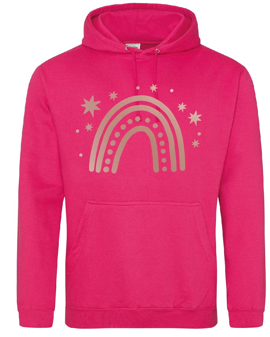 Cute Rose Gold Rainbow Adult Hoodie JH001 Hooded Top Sweater Jumper