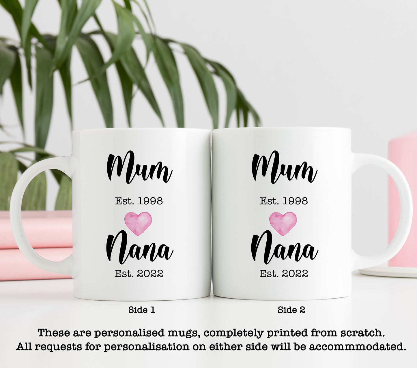 Mum / Nana Established Mug | Personalised Mother's Day Christmas Gift Mug | Cup | Gran | Granny | Grandmother