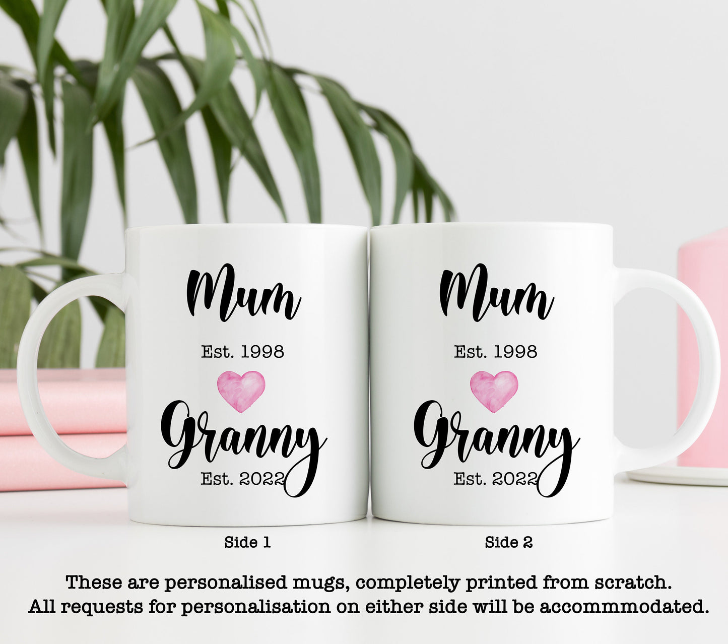 Mum / Granny Established Mug | Personalised Mother's Day Christmas Gift Mug | Cup | Gran | Nana | Grandmother