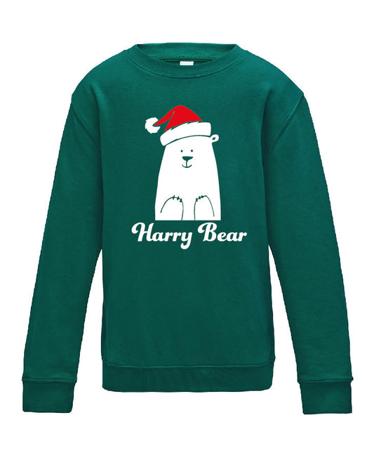 Kids Personalised Polar Bear Christmas Sweatshirt | Christmas Jumper Sweater | Cool Funny Children Xmas Snow