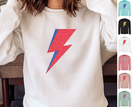 Glitter Lightning Bolt Sweatshirt JH030 Pastel Colours Lightning Jumper Pastel Colours Sweater