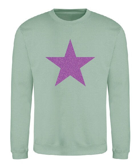 Glitter Star Sweatshirt JH030 Pastel Colours Jumper Pastel Colours Sweater