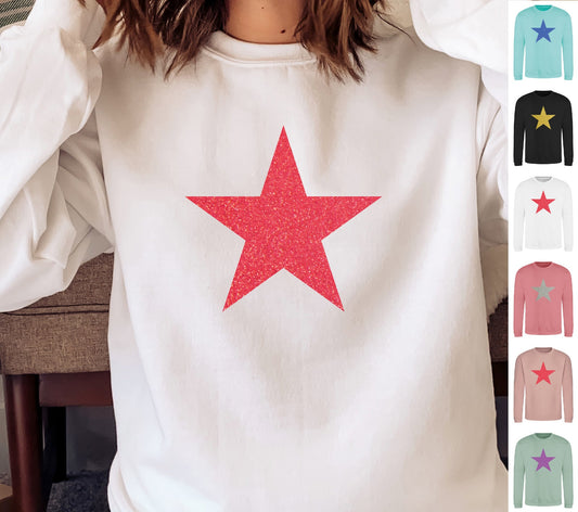 Glitter Star Sweatshirt JH030 Pastel Colours Jumper Pastel Colours Sweater