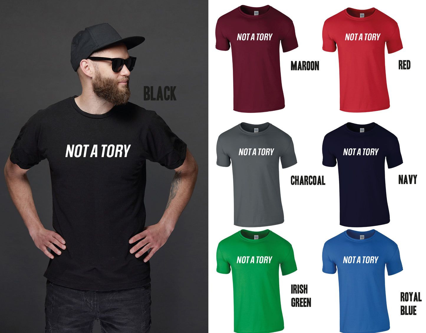 Not a Tory T-Shirt - Anti Tories | Boris Johnson | Scum