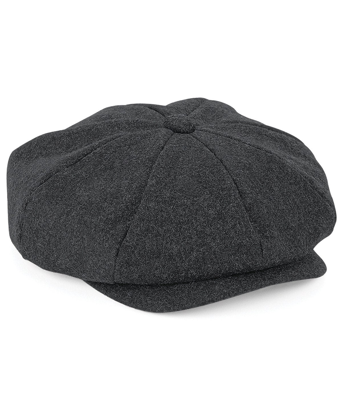 Melton Wool Baker Boy Cap - B629 - Full Quilted Lining Flat Hat Baker Boy Charcoal Grey