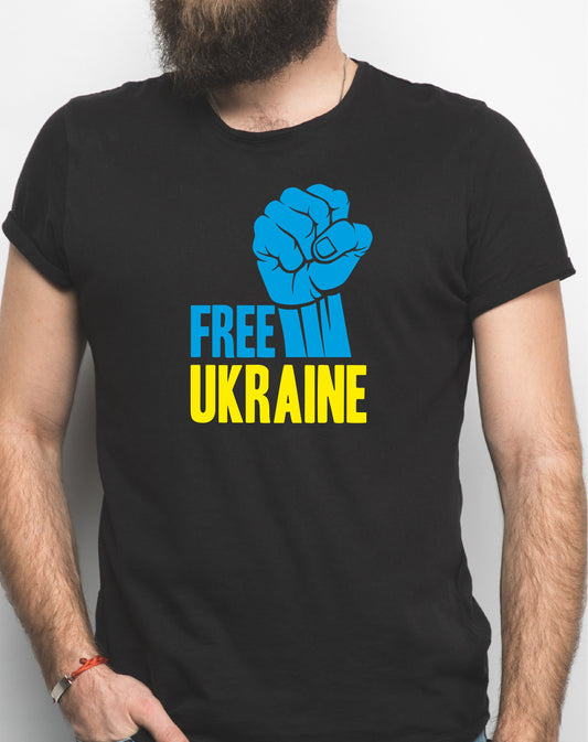 Free Ukraine T-Shirt B | Anti Putin Tee | Ukrainian flag | Protest Peace | F**k Putin | Fist | Charity tshirt