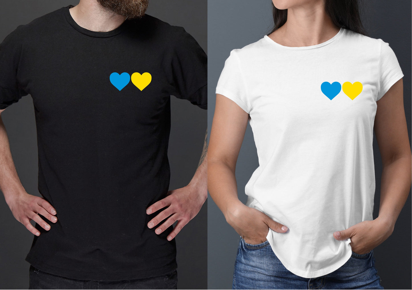 Ukraine Hearts T-Shirt |  Love Ukraine Tee | Anti-Putin tshirt | Charity tshirt