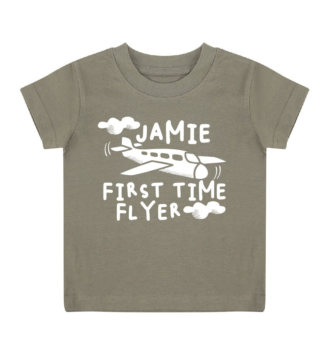 Kids Personalised First Time Flyer T-Shirt - Any Name Children's Holiday Vacation Tee