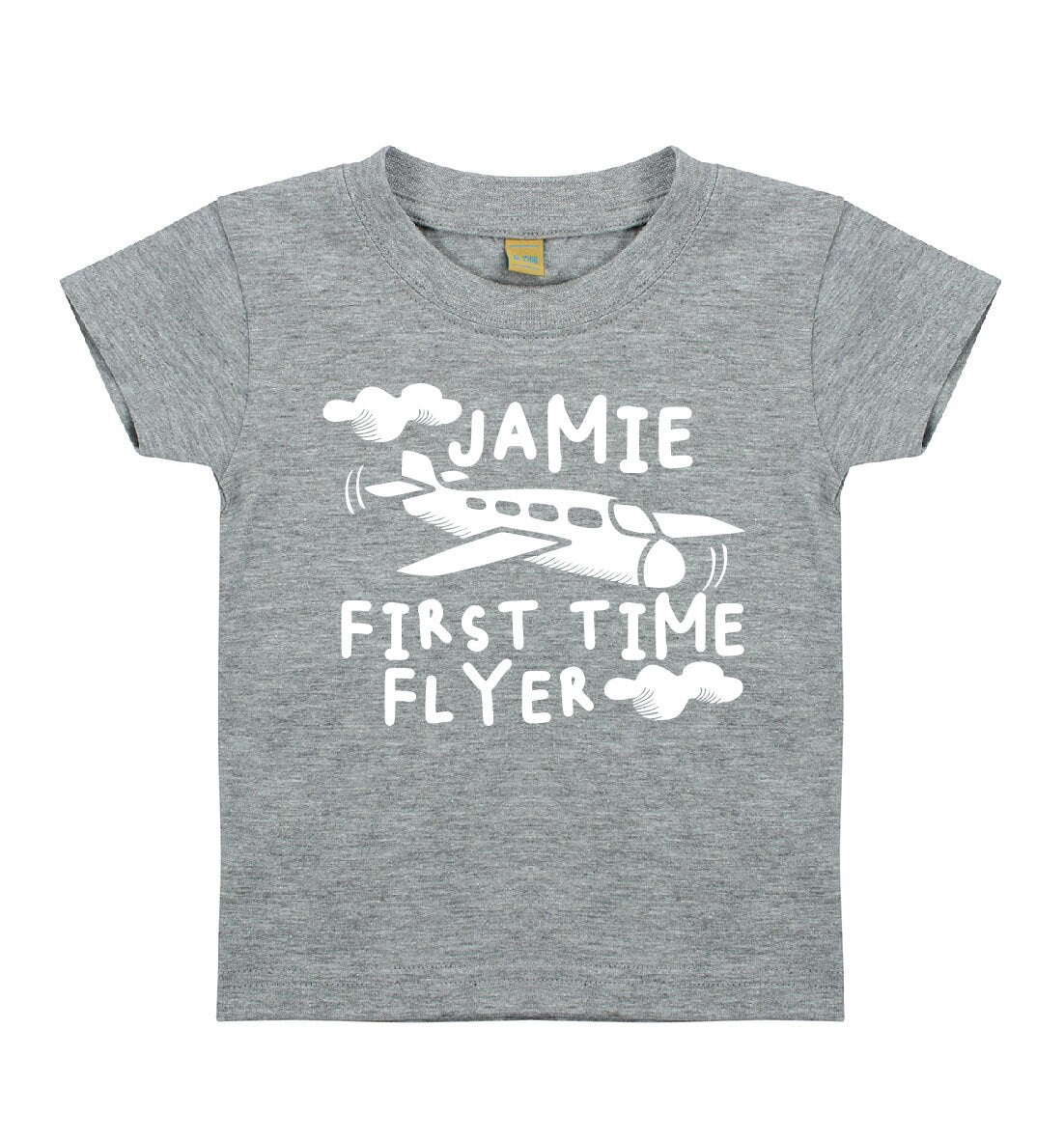 Kids Personalised First Time Flyer T-Shirt - Any Name Children's Holiday Vacation Tee