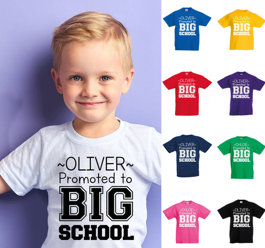 Personalised Kids Promoted to Big School T-Shirt - Any Name | Customised Children's Tee | Back to School