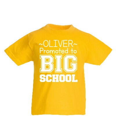 Personalised Kids Promoted to Big School T-Shirt - Any Name | Customised Children's Tee | Back to School