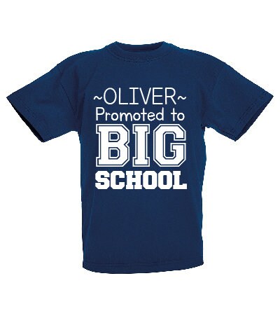 Personalised Kids Promoted to Big School T-Shirt - Any Name | Customised Children's Tee | Back to School