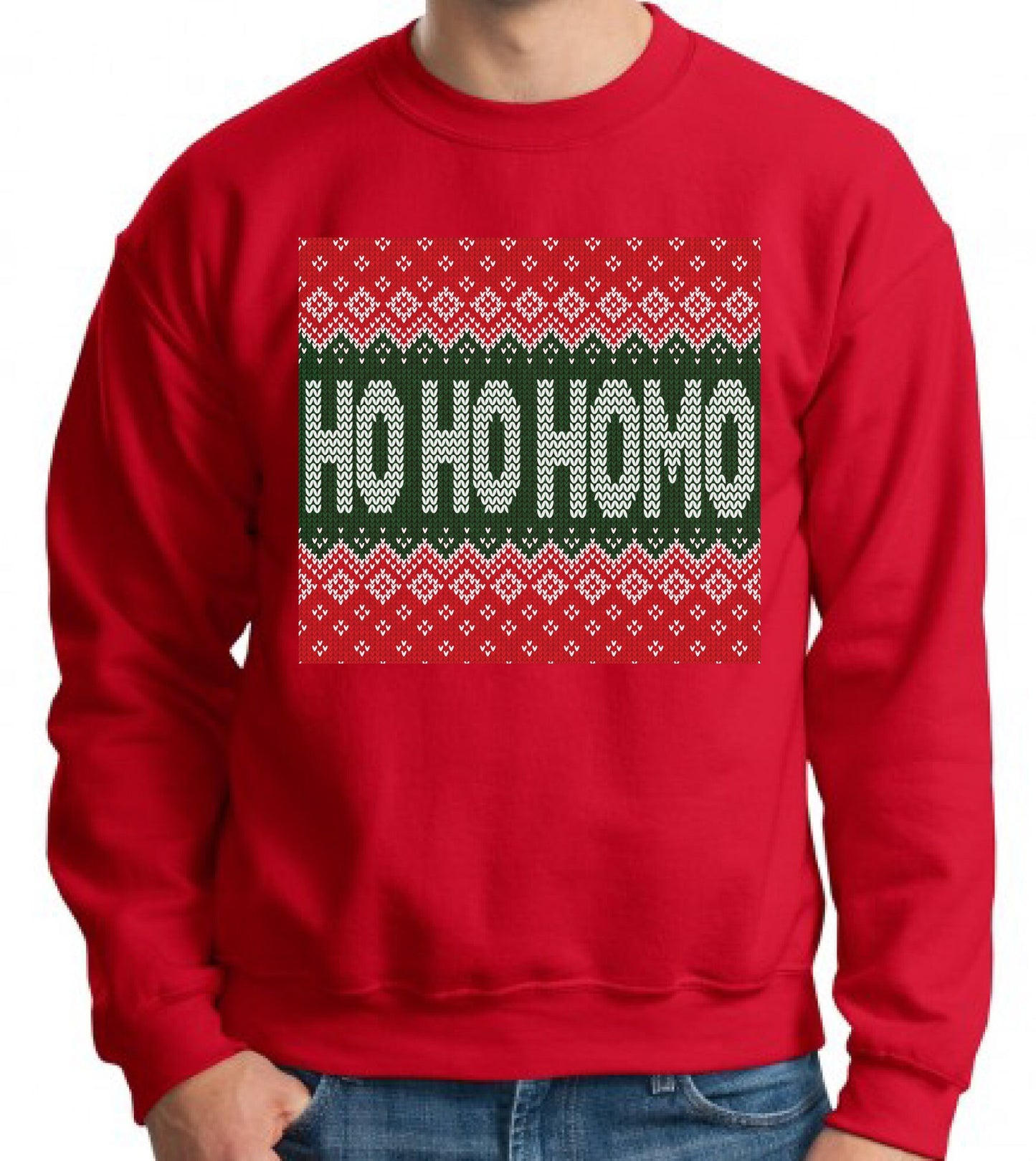 DTF Ho Ho HOMO Christmas Sweatshirt JH030 Funny Xmas Jumper Sweater LGBTQ