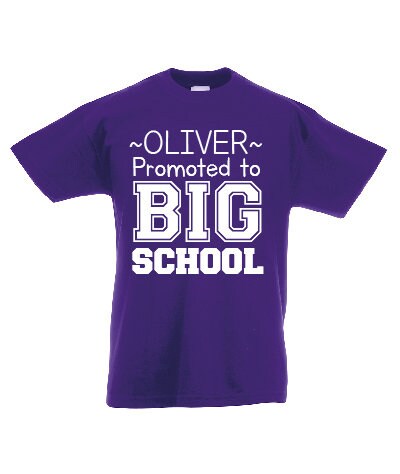 Personalised Kids Promoted to Big School T-Shirt - Any Name | Customised Children's Tee | Back to School