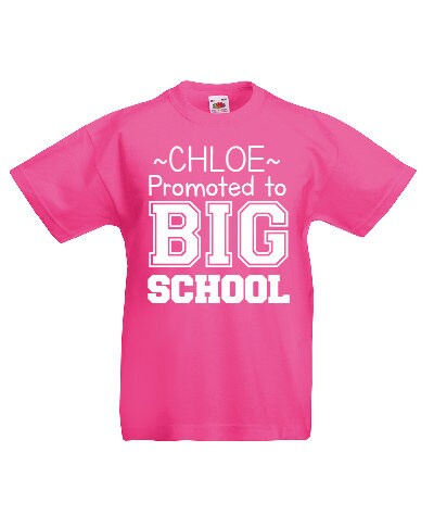 Personalised Kids Promoted to Big School T-Shirt - Any Name | Customised Children's Tee | Back to School