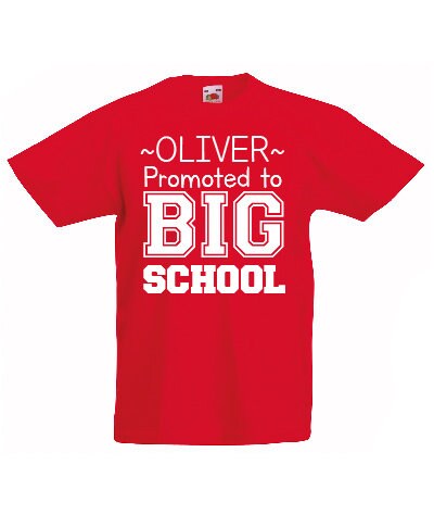 Personalised Kids Promoted to Big School T-Shirt - Any Name | Customised Children's Tee | Back to School