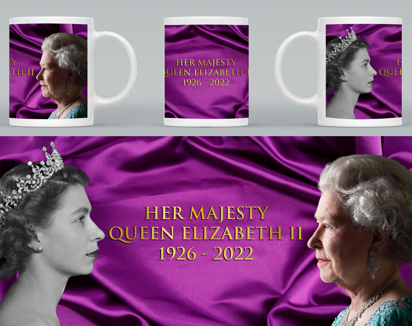 Her Majesty Queen Elizabeth II - Tribute Commemorative Royal Mug F UK Britain Death