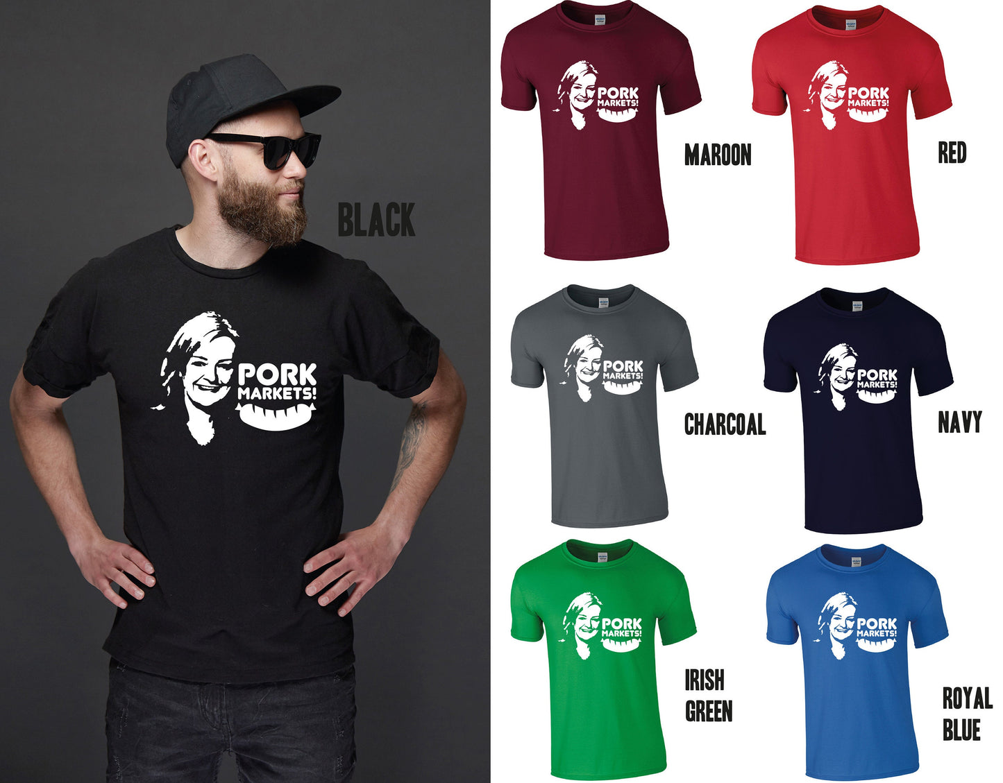 Liz Truss Pork Markets! Funny T-Shirt | Anti Tory Parody Tee | UK Brexit Scotland