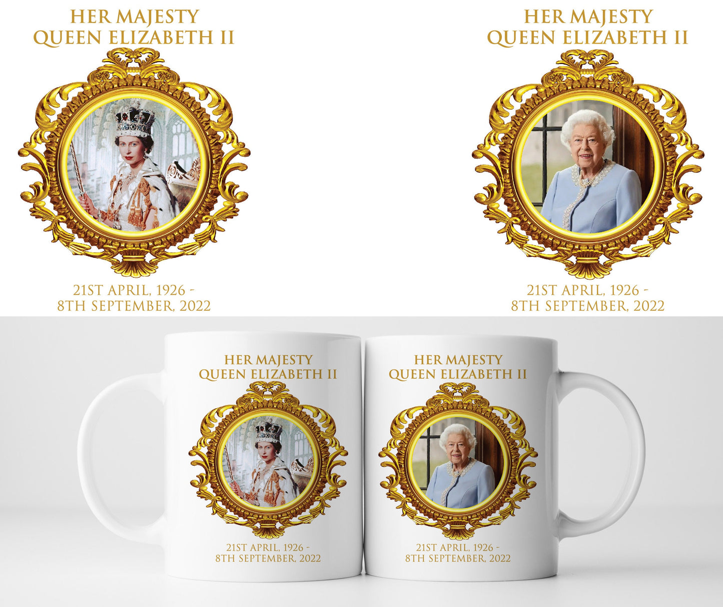 Her Majesty Queen Elizabeth II - Tribute Commemorative Mug D UK Britain Death