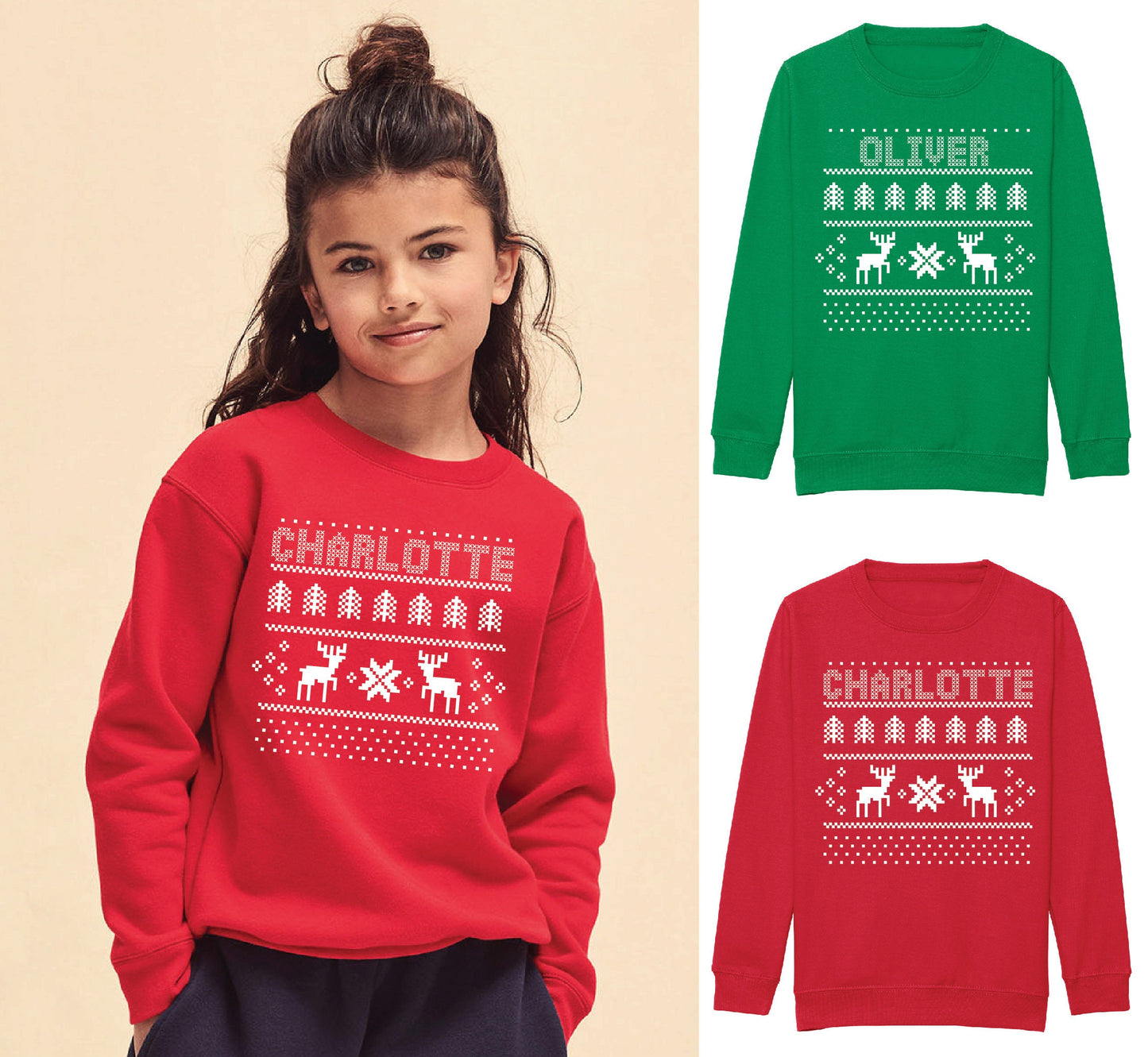 Personalised Christmas Sweatshirt for Kids or Adults | Xmas Jumper with Any Name or Word Sweater