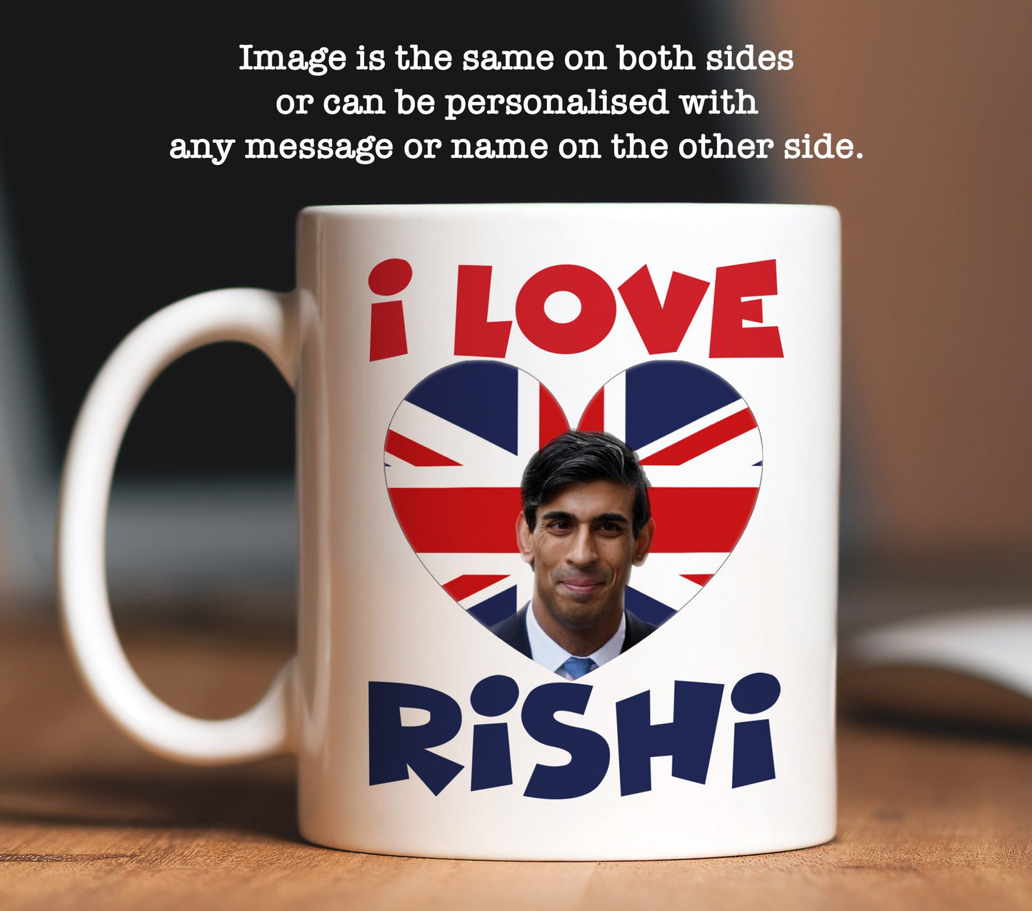 I Love Rishi Mug | Funny Rishi Sunak Mug | Secret Santa Gift for Rishi Sunak Fan | Tories | Prime Minister