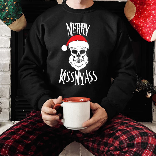 Merry Kissmyass Sweatshirt JH030 Funny Joke Merry Christmas Sweater Jumper